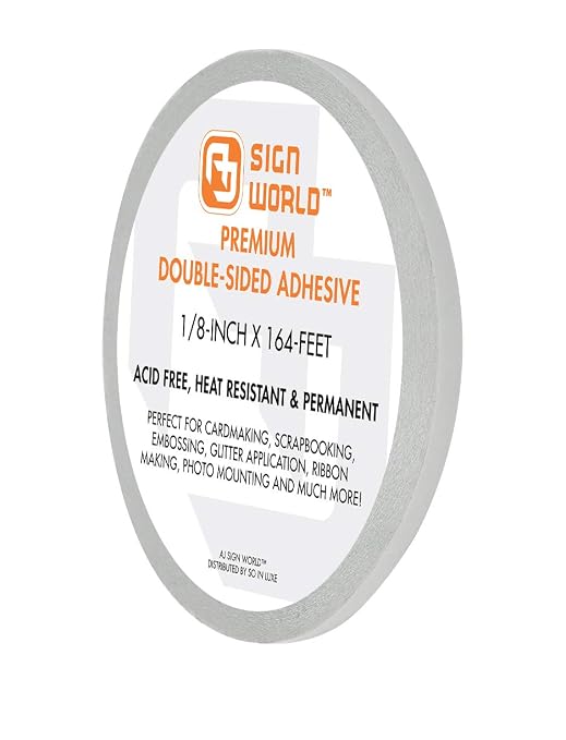 Best 1/8" Ultra-Thin Permanent Double-Sided Tape by AJSignWorld