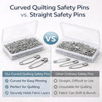 250 PCS 1.5 Inch Curved Safety Pins, Stainless Steel Quilting Pins | Curved - Image 7