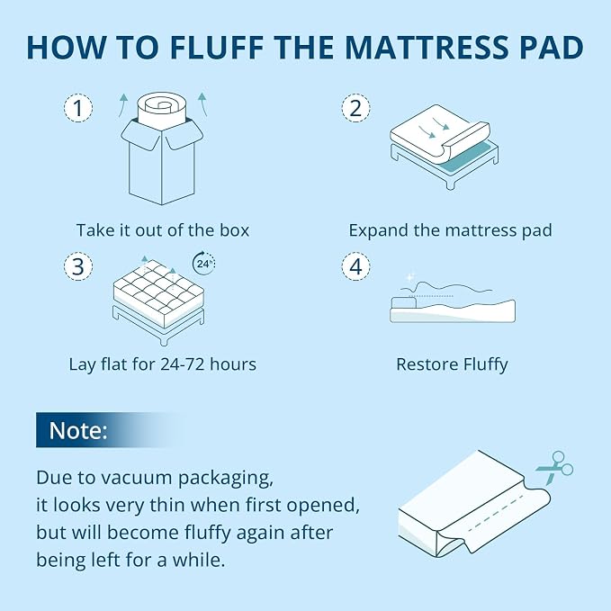 YUGYVOB Mattress Pad Extra Thick, and Breathable Twin Mattress Topper 8-21" - Image 8