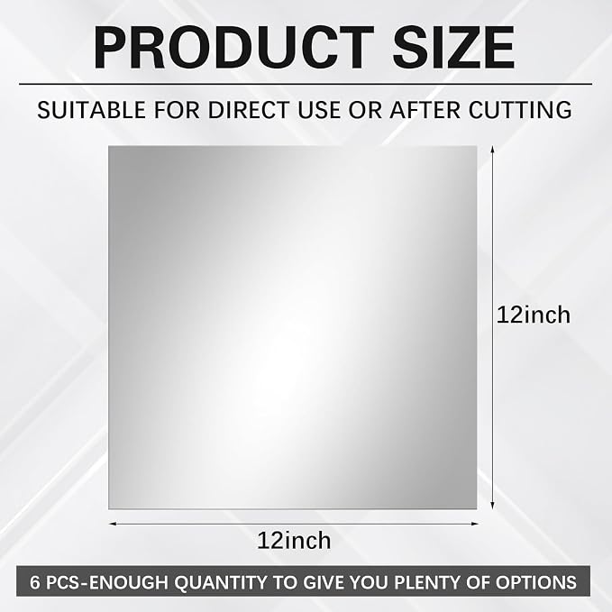6 Pcs Acrylic Two Way Mirror Sheets - Image 2