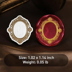 Frame Wax Seal Stamp, 3D Embossed Relief Carving Head and Wood Handle - Image 2