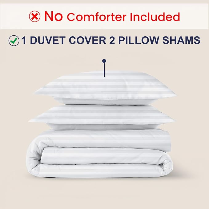 Kotton Culture 3 Pc Queen Size Duvet Cover Set- 100% Egyptian Cotton 600 TC - Image 2
