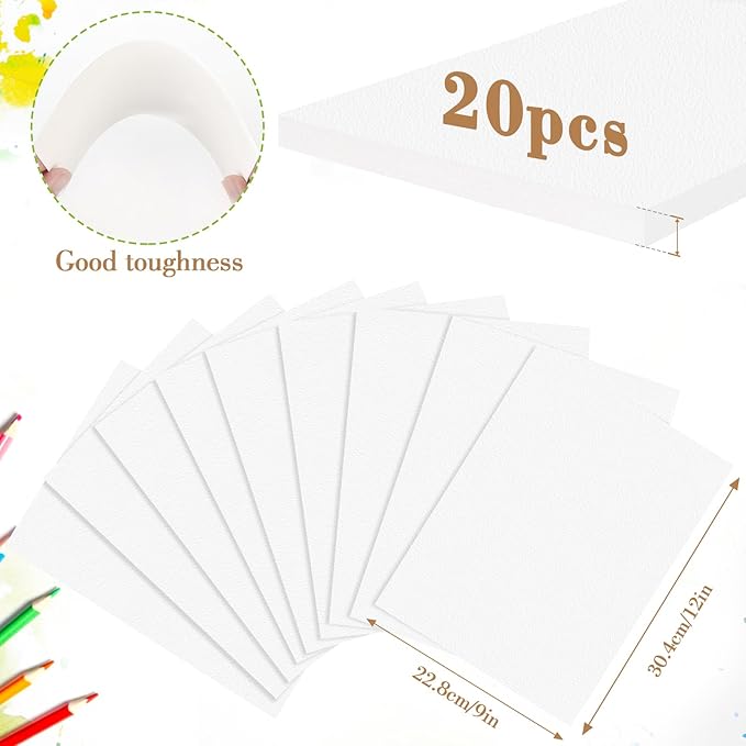 Watercolor Paper Pad, 9x12 140lb/300g Water Color Paper, 20 Sheets Cold Press - Image 2