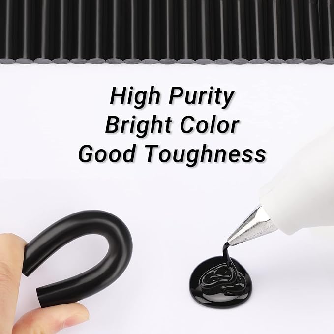 Manarty Black Hot Glue Sticks Full Size, High Low Temp - Image 3