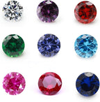 Round Colors Cubic Zirconia Loose Stones 1-12mm 5# Red Ruby Synthetic Blue 113# by Unknown