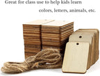 115 Pcs Unfinished Wood Pieces Rectangle-Shaped, HOOMBOOM 2 x 1.3 inch Light - Image 3