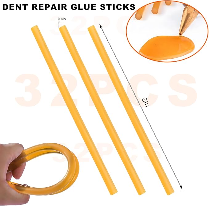32PCS Dent Repair Glue Sticks, 0.43" Dia×8" Long PDR Glues Paintless Auto Body - Image 2