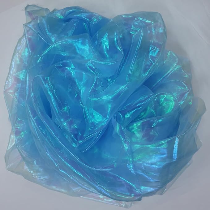 Light Blue Iridescent Organza Fabric - Image 7