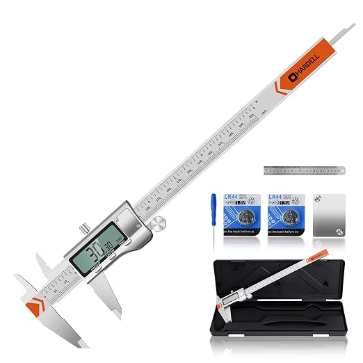 HARDELL 8" Digital Caliper, All-Metal Electronic Micrometer by HARDELL