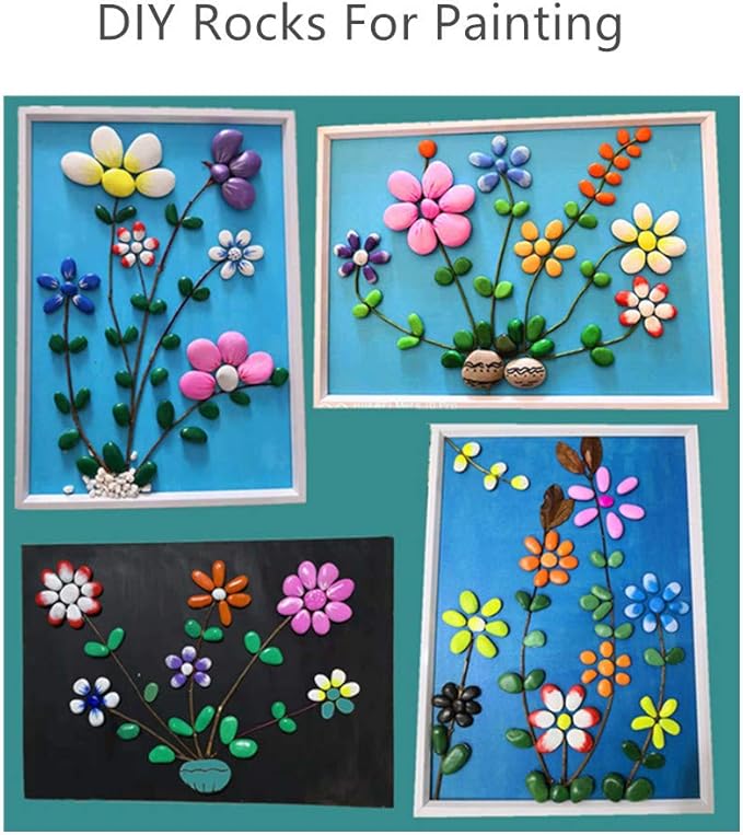 Lifetop 51pcs Tiny Painting Rocks ，DIY Smooth Surface Stones, Arts and Crafts - Image 5