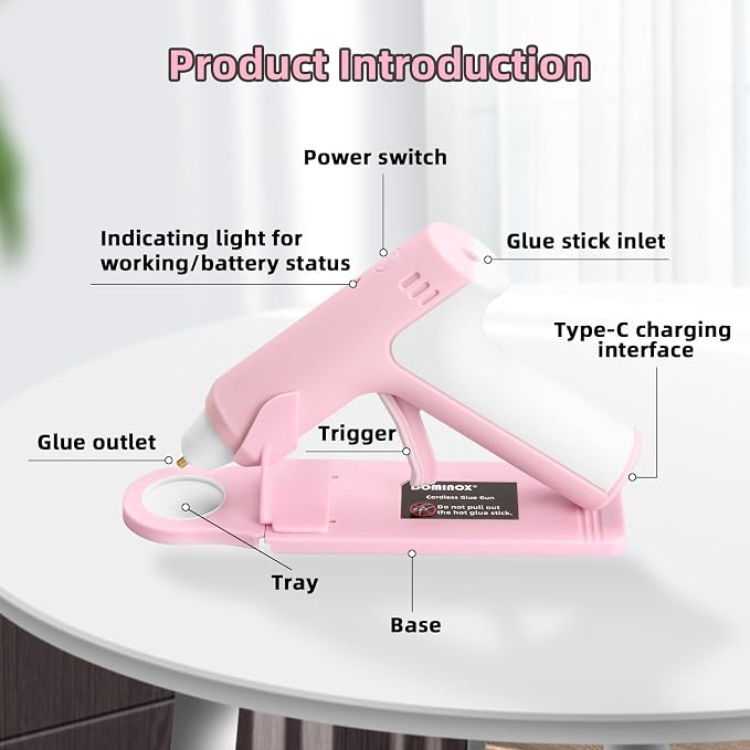 4V Cordless Hot Glue Gun with 20 Glue Sticks, 25s Fast Preheating, 2000mAh - Image 5