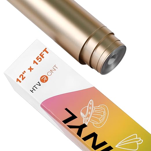 HTVRONT Matte Champagne Gold Metallic Vinyl by HTVRONT