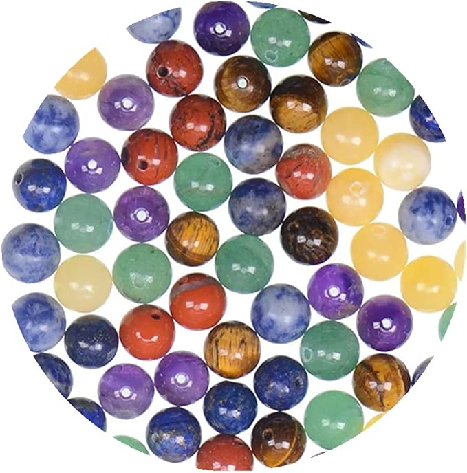 140pcs 8mm 7 Chakra Natural Stone Beads Crystal Bracelet Jewelry Making Kit | - Image 5