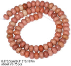Songxi 5x8mm Natural Matte Red Rhodonite Stone Rondelle Beads, Gemstone - Image 2