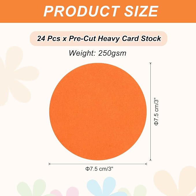 MECCANIXITY 24 Pcs Circle Card Stock, 3 Inch Round Cutouts Paper Thick - Image 2