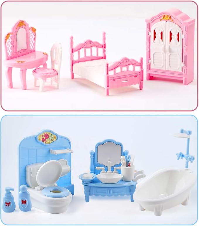 35 Pcs Dollhouse Furniture Accessories Set Mini House Furniture Small Dollhouse - Image 2