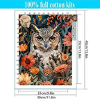 Owl Stamped Cross Stitch Kits for Adults Beginner, Flowers Counted Cross Stitch - Image 2