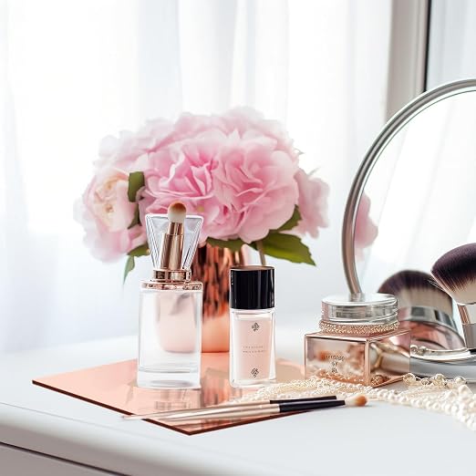 5 Pcs 8 x8 Inch Rose Acrylic Mirror Sheet, 1/8 Inch Thick Opaque Glossy Mirror - Image 4
