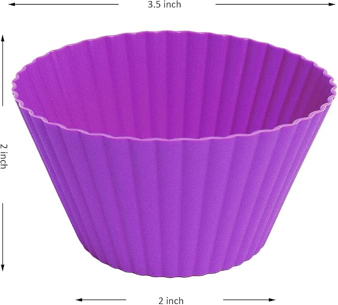 Extra Large Silicone Cupcake Muffin Cups 12 Pack, 3.54 Inch | Non-stick - Image 2