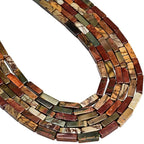 30Pcs 4x13mm Red Creek Jasper Rectangle Tube Beads Jewelry Making | Picasso - Image 2