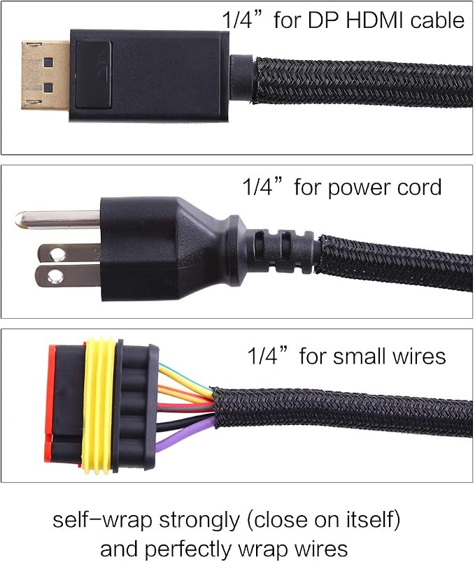 Alex Tech 25ft - 1/4 inch Cord Protector Wire Loom Tubing Cable Sleeve Split - Image 3