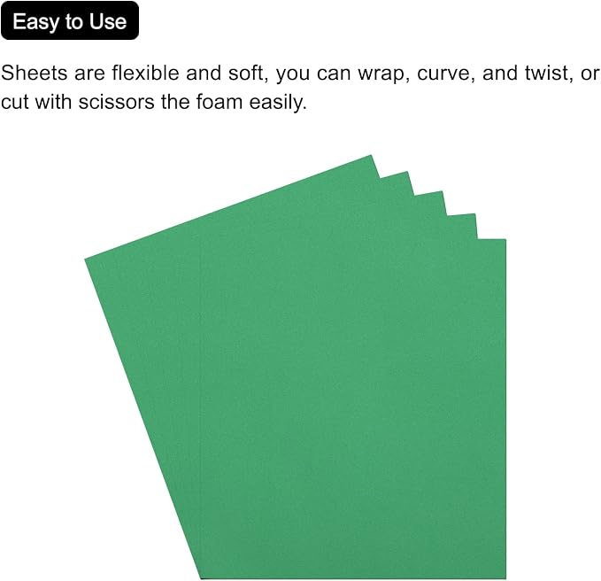 MECCANIXITY EVA Foam Sheets Light Green 19.7 Inch x 17.7 Inch 0.8mm Thick - Image 4