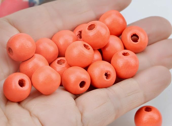 AD Beads Wood Spacer Loose Wooden Craft Beads Big Hole Beads Assorted - Image 4