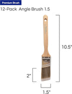 Pro Grade - Paint Brushes - 12Ea 1.5" Angle Brushes - Image 4