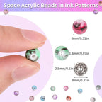 500pcs Craft Beads for Jewelry Making, for Bracelets Making, Space Acrylic - Image 2
