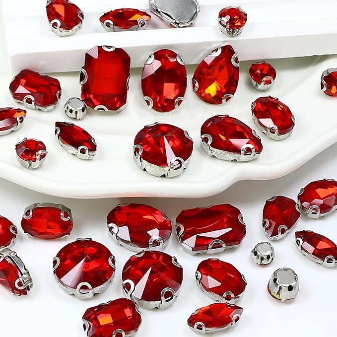 Sew on Rhinestone, Bags and Sewing Accessories，Red by Unknown