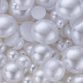 1500PCS 3-14mm White Flatback Pearls, 150g Half-Round ABS Pearls by Sqqzuie