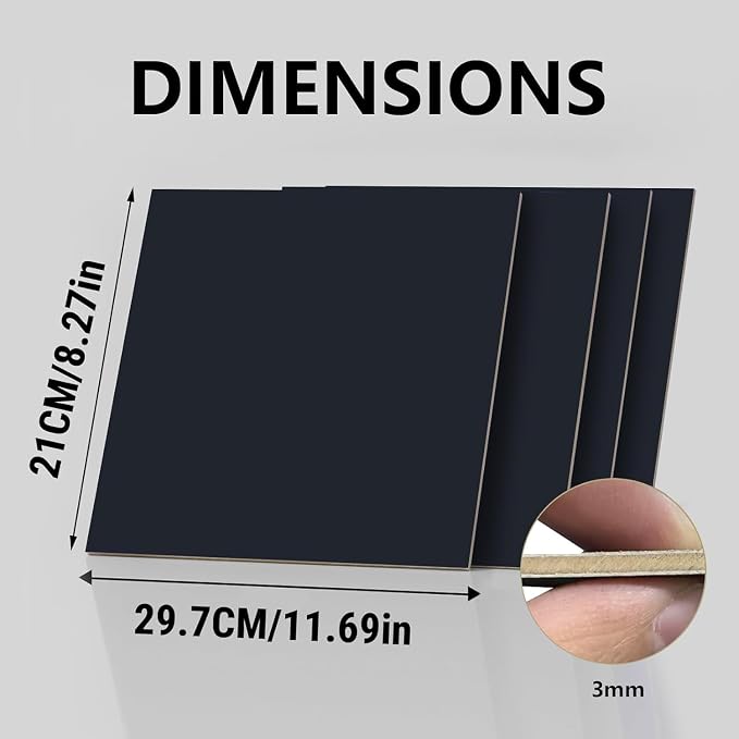 4 Pack Double-Sided Pre-Painted Colored Plywood Sheets, 11.7"x8.27"x1/8" - Image 2