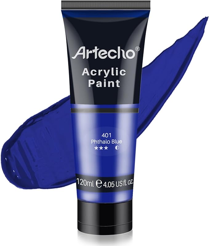 Artecho Blue Acrylic Paint, Phthalo Blue Paint Tubes, Art Craft Paints by Artecho