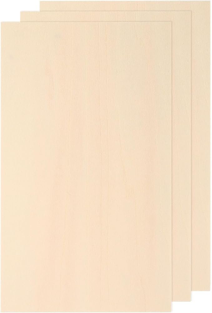 MECCANIXITY 3pcs Basswood Sheets 12 x 9 x 5/64 Inch Unfinished Wood Boards by MECCANIXITY