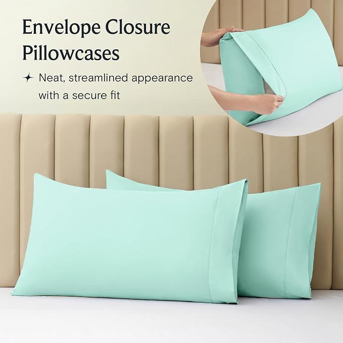 LuxClub 4 PC Sheet Set Bed Sheets Deep Pockets 16" Eco Friendly Wrinkle Free - Image 7