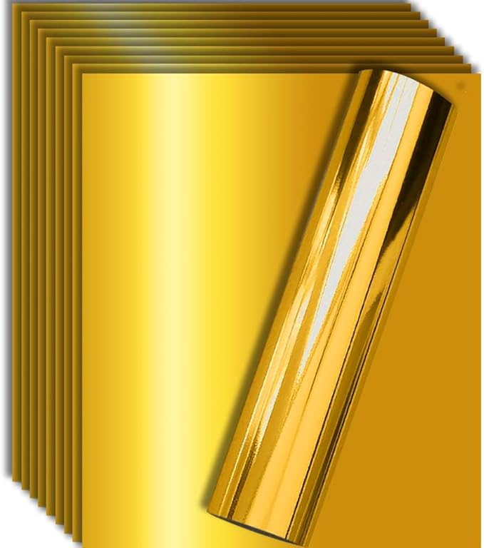Gold Metallic Foil HTV Heat Transfer Vinyl by TvinylWarehouse