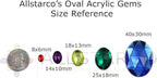 40x30mm Dark Red Garnet H133 Large Flat Back Oval Acrylic Rhinestones Cosplay - Image 8