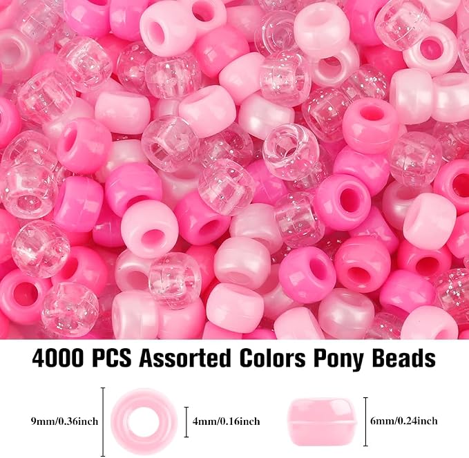 Pony 4000 Pcs Beads for Bracelets, Hair Braids & Jewelry Making - Image 2