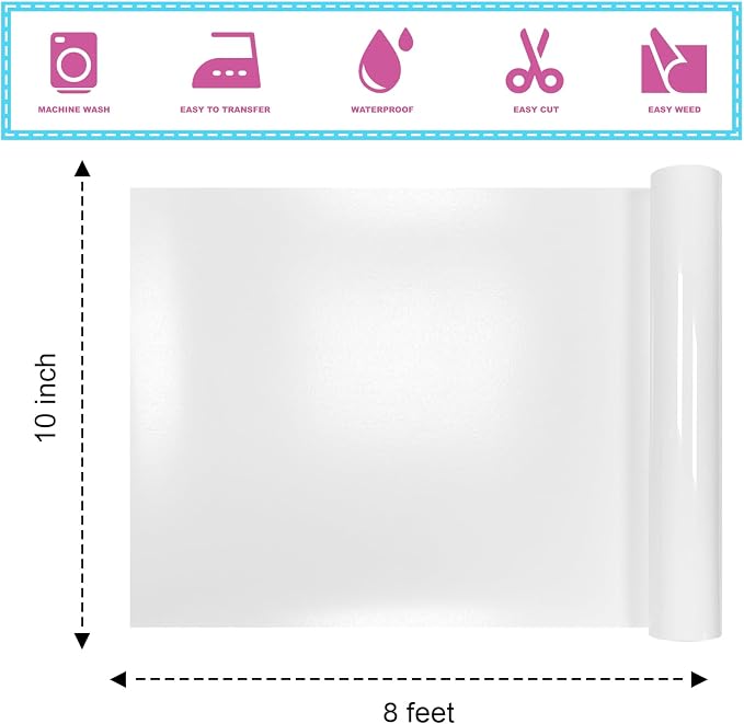 White Puff 3D Heat Transfer Vinyl, 3D Raised Puffy Heat Transfer Vinyl Easy to - Image 2