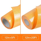 TORC Neon Orange Glitter HTV Heat Transfer Vinyl Roll 12 inch x 5 ft Iron on - Image 3