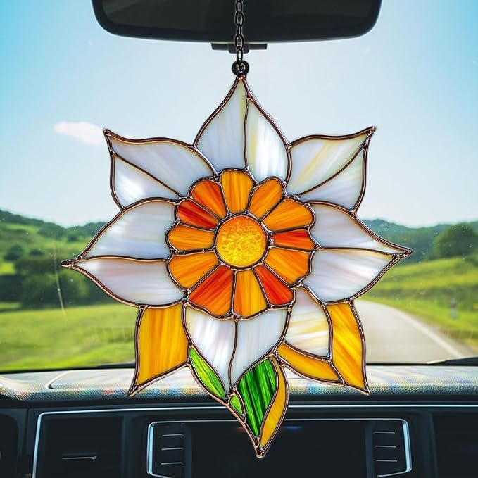 Narcissus Mosaic Style Acrylic Suncatcher Stained Glass Effect Window Car - Image 5