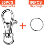 LEOBRO 160PCS Lobster Claw Clasps and Key Rings, Keychain Making Kit, Key Chain - Image 2