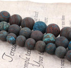 6mm Blue Pattern Jasper Bead, 15-Inch Matte Round Loose Stone Beads - Image 6