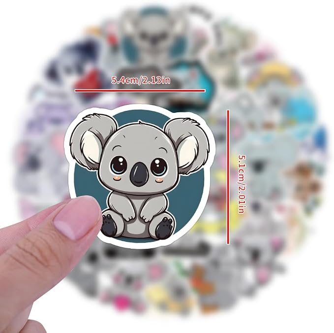 62Pcs Cute Koala Stickers for Kids Adults, Waterproof Vinyl Koala Bear Stickers - Image 8