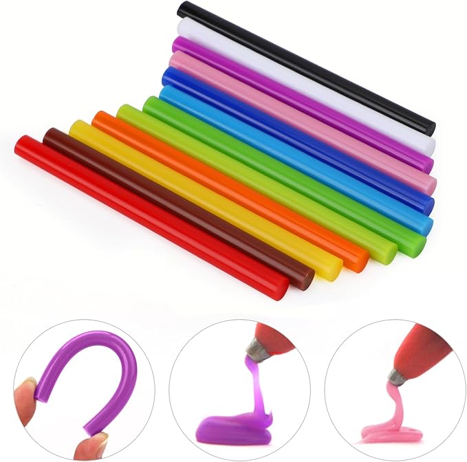 ENPOINT Colored Hot Glue Sticks, EVA 12 Colorful Adhesive Purpose Glue Stick - Image 4
