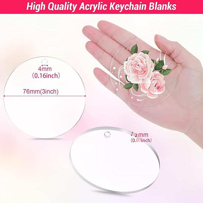 3 inch Acrylic Ornaments Blanks 30pc Clear Round Ornaments Blanks - Image 4