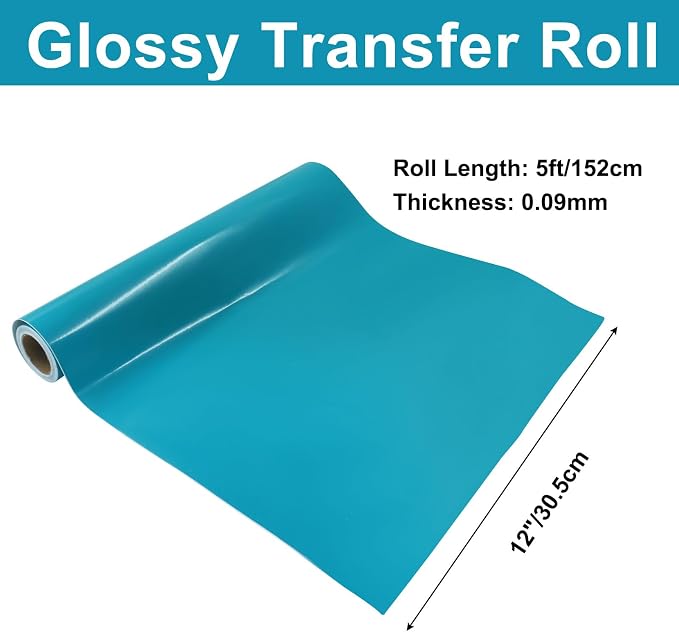 Luomorgo Teal Permanent Vinyl Roll, 1 Roll | Glossy, Waterproof Adhesive Vinyl - Image 2