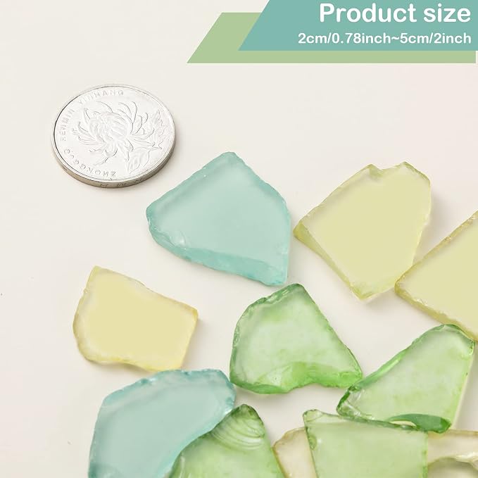 Jetec 11 oz Sea Glass for Crafts Pieces Decor Flat Frosted Sea Glass Vase - Image 4