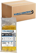 Kable Kontrol Yellow Zip Ties 8 Inch 10, 50 Lbs Tensile Strength, Bulk Pack by KABLEKONTROL%C2%AE