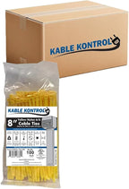 Kable Kontrol Yellow Zip Ties 8 Inch 10, 50 Lbs Tensile Strength, Bulk Pack by KABLEKONTROL%C2%AE